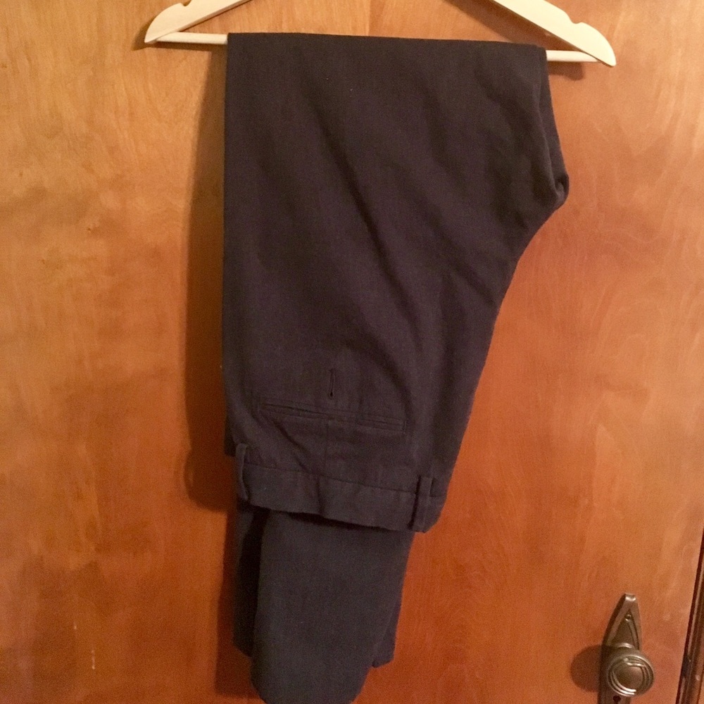 J Crew Bowery Slim Navy Trousers 34x34